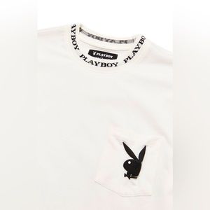 Collar Logo T-Shirt White | Playboy